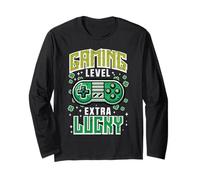 St Patricks Day Gaming Extra Lucky Saint Pattys Men Boys Kid Long Sleeve T-Shirt