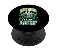 St Patricks Day Gaming Extra Lucky Saint Pattys Men Boys Kid PopSockets Adhesive PopGrip