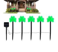 St Patricks Day Garden Lights, St. Patricks Day Solar Lights Outdoor | SHAMROCKS STAKE LED LEACH Solar - St Patrick's Day Decorations, Irish Yard Art Lighting for the Pasare