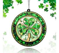St Patricks Day Gifts for Women Men, Irish Shamrock Home Decor Window Suncatcher Hanging Decorations for St Patricks Day Party
