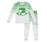 St Patrick's Day Girls Long Sleeve Printed Outfit Set Festive Full Body Costume for Children Gloves Toddler Newborn Baby Clothes My First Christmas Boy Ballet Tights