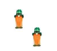 St. Patrick's Day Gnome,2PCS Leprechaun Plush Doll Elf Faceless Green Irish Ornaments with Hat for St. Patrick's Day Decor, Ornaments for Home Table Party Decor Gifts (B)