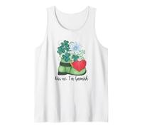 St. Patricks Day Gnome and Shamrock Decor for Women Kiss Me Tank Top