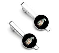 St Patricks Day Gnome Irish Flag Heart Tie Clips for Men Classic Necktie Tie Bars Tie Pins for Wedding Business