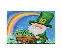St.Patrick's Day Gnome Jigsaw Puzzles for Adults 300 Piece, Rainbow Leprechaun Shamrocks Wooden Printed Puzzles, Fun Holiday Pattern Decorations for Home Entertainment