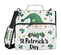 St. Patrick's Day Gnome My Day 1.5 Inch 3 Ringing Organizer Binder with Handle Easy to Carry Document Organizer for School and Office
