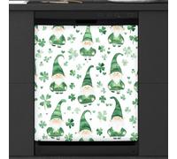 St.patrick's Day Gnomes Clover Leaves Dishwasher Magnet Cover Sticker for Kitchen Appliance Decor,Reusable Magnetic Refrigerator Covers Fridge Panel Decal