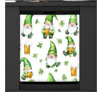 St.patrick's Day Gnomes Dishwasher Magnet Cover Sticker for Kitchen Appliance Decor,Reusable Magnetic Refrigerator Covers Fridge Panel Decal