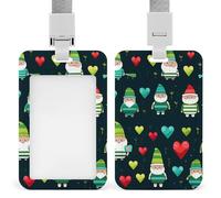 St. Patrick's Day Gnomes Funny ID Badge Holder with Detachable Neck Lanyards Vertical Card for Offices Men Women
