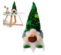 St. Patrick's Day Gnomes Plush Toy Irish Gnome - Brighten Up the Faceless Doll with Lucky Green Sequin Hat | Home Table Ornaments, Handmade Decorations