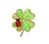 St. Patrick's Day Green Clover Leaf Brooch Pin Rhinestone Irish Shamrock Badge Lucky Decor St. Patrick's Day Dress Accessories, Metal, no gemstone