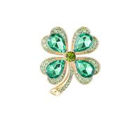 St. Patrick's Day Green Four Leaf Clover Brooch for Women Dainty Rhinestone Clover Leafs Brooch Irish Enamel Brooches Lucky Paddy Day Accessories St Patrick's Jewelry, Extar Large, Alloy Steel, cubic
