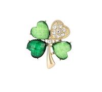 St. Patrick's Day Green Four Leaf Clover Brooch for Women Dainty Rhinestone Clover Leafs Brooch Irish Enamel Brooches Lucky Paddy Day Accessories St Patrick's Jewelry, Extar Large, Alloy Steel, cubic
