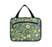 St. Patrick's Day Green Four-Leaf Clover Hanging Travel Bag Toiletry kit with Hook, Designer Essentials Shaving Bag for Men for Travelers Toilet bolso para maquillaje L