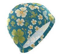 St. Patrick's Day Green Four-leaf Clover swim men for bald Short Hair waterproof caps for swimming Hair Protection and Drag Reduction gorro de natación para hombre