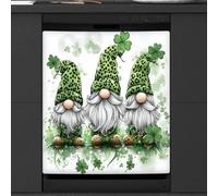 St.patrick's Day Green Gnomes Leaves Dishwasher Magnet Cover Sticker for Kitchen Appliance Decor,Reusable Magnetic Refrigerator Covers Fridge Panel Decal