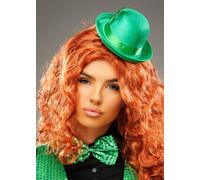 St Patricks Day Green Mini Bowler Hat with Shamrock