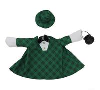 St Patrick's Day Green Plaid Goose Outfit - Lawn Goose Costume for 23 Inch Statue, Weather Resistant Irish Festival Garden Decoration, Outdoor Yard Ornament