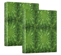 St Patrick's Day Green Shamrock 3 D-Ring Binder A4 2 Pack with 200 Sheet for Kids School Supplies Women Men Office