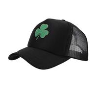 St. Patricks Day Green Top Hat Clover Embroidery Leprechaun Hat Cotton Trucker Hat Shamrock Decorations Distressed Baseball Cap St Patrick's Day Accessories Irish Fancy Dress Costume