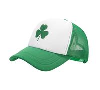 St. Patricks Day Green Top Hat Clover Embroidery Leprechaun Hat Cotton Trucker Hat Shamrock Decorations Distressed Baseball Cap St Patrick's Day Accessories Irish Fancy Dress Costume