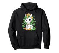 St Patricks Day Green Unicorn Pullover Hoodie