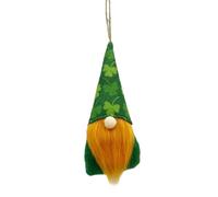 St Patrick's Day Hanging Gnome Faceless Doll Ornament Featuring Plaid Hat Irish Themed Seasonal Holiday Decoration For Home Party And Doorway (C, 15x7cm)