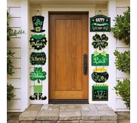 St Patrick's Day Hanging Welcome Sign Wooden Hat Clover Irish Lucky Charm Door Sign Spring Holiday Decoration for St Patrick's Day Front Door Porch