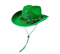 St Patricks Day Hat Adults Irish Hat - Green Felt Top Hats With Black Band And Gold Buckle - St Patricks Day Leprechaun Ireland Hats Party Fancy Dress Costume Accessory