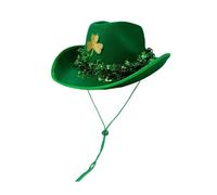 St Patricks Day Hat Adults Irish Hat - Green Felt Top Hats With Black Band And Gold Buckle - St Patricks Day Leprechaun Ireland Hats Party Fancy Dress Costume Accessory