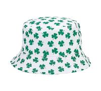 St. Patrick's Day Hat Bucket Hats Classic Polyester Shamrock Fisherman Hat Spring Autumn Fancy Dress Leprechaun Costume Funny Irish Gifts for Men Women Festive Party Green