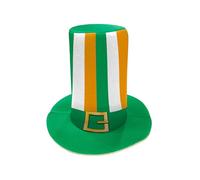 St Patricks Day Hat, Festive Topper, Irish Headwear with Shamrock Feature, Green Velvet Leprechaun Cap, Emerald Base with Festive Style, Costume Accessory for Party and Parade