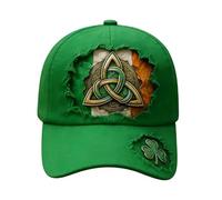 St. Patrick's Day Hat for Men & Women, Shamrock Hat with Funny Clover Print, Happy Irish Shamrock Trucker Cap, Embroidered Adjustable Clover Baseball Cap, Green, 6 3/4