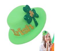 St Patrick's Day Hat Hair Clips,Green Hair Accessories Hat Shaped Lucky Leaves Hairpin - Green Irish Festival Hair Clips, Versatile Lucky Hair Barrettes for Family Gathering