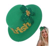 St Patrick's Day Hat Hair Clips, Green Lucky Leaves Shamrock Hat Shaped Hairpin, Green Irish Festival Hair Clips, Versatile Lucky Hair Barrettes for Family Gathering