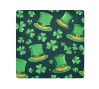 St. Patrick's Day Hats Clover Camera Wrap Cloth, Squares Magic Self-Adhesive Cloth for Lens Camera Anti-Scratch Lens Protector Makeup Wrap Cloth Bag 21.7" x 21.7"