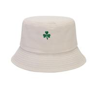 St. Patrick's Day Hats for Adults Classic Polyester Shamrock Bucket Hats, Fancy Dress Leprechaun Costume Spring Autumn Bulk Irish Gifts for Men Women Festive Party Beige