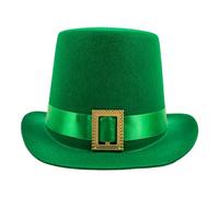 ST Patricks Day Hats Green Top Hats Props Caps Tall Felt Top Hat Leprechaun Hats for Rave Role Play Holiday Formal Party Hats