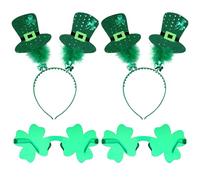 St Patricks Day Headband Glasses St Patricks Day Accessories Four-Leaf Clover Glasses Head Boppers Men Women Kids Irish Green Glasses St Patrick's Day Headband Paddys Day Accessories Irish Headband
