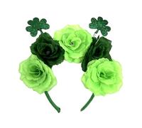 St Patricks Day Headband,Green Flower Shamrock Headband,St Patricks Day Accessories for Party Costume Decoration
