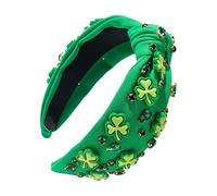 St Patrick's Day Headband Shamrock Rhinestone Styling Accessories