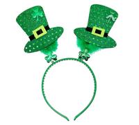 St Patricks Day Headband,St Patricks Day Accessories-Irish Hat Head Bopper with Shamrock and Green Fur Leprechaun Hats Headband,St Patricks Day Outfits Hair Accessory for kids Adults Irish Gifts