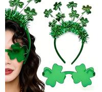 St. Patrick's Day Headband, St. Patrick's Day Party Glasses, Shamrock Leprechaun Shape Headpiece, Holiday Props for Adults and Children