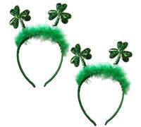 St. Patrick's Day Headband Top Hat Bow Hair Bands Clover Shamrock Bowknot Hairband Women Green Leprechaun Irish Day Headpiece Carnival Hair Hoop Holiday Cosplay Costume Cute Hair Accessories 2 Pack