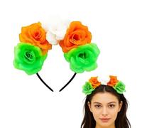 St Patricks Day Headband,Trendy 2026 St Patricks Day Accessories, Head Bopper Shamrock Irish Photo Booth Props Leprechaun Tricolor Flower Headband for Kids Adults Fancy Dress Irish Gifts Hair Access
