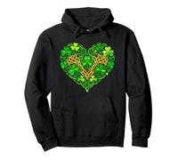 St Patricks Day Heart Shamrock Celtic Knot Lucky Irish Women Pullover Hoodie