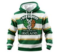 St Patrick's Day Hoodies Men,Men's St Patricks Day Hooded Sweatshirt, Irish Long Sleeve Pullover Green Ireland Tops Sweatshirts with Pockets T Shirts Funny Clothes (e-Green, L)