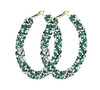 St Patricks Day Hoop Earring Sparkly Glitter Circle Sequins Hoop Earrings for Women St. Patrick's Day Good Luck Accessories, glitter, glitter