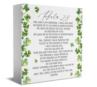 St Patricks Day Inspirational Wood Art Signs, Psalm 23 The lord is My Shepherd i Shall Not Want.Hanging Wood Sign, for The Home or Office Decor, Christian Wall Decor 10 x 8 Inches