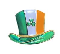 St Patrick's Day Irish Flag Shamrock 3 Leaf Clover Hat Lapel Pin Badge Brooch Decorations Gifts Memorabilia